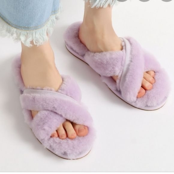 UGG Shoes - Ugg Australia Abela Lavender Fog Slipper Slides  7